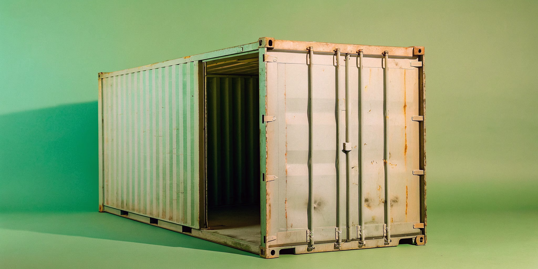 Empty LD3 air cargo container on an airport loading platform
